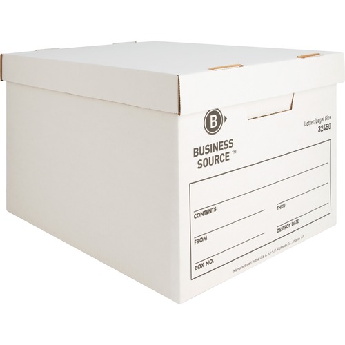 Storage Boxes, Ltr/Legal, 400 lb, 12" x 15" x 10", White 12/CT