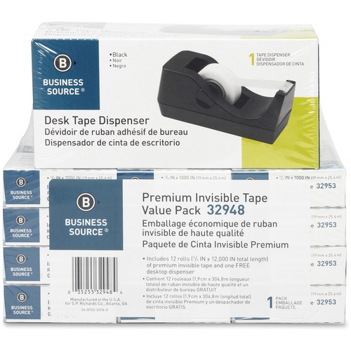 Dispenser, Tape, Black 12/PK