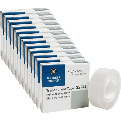 Tape, Roll, Transparent, 3/4"x1296" 12/PK