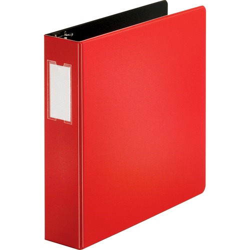 Binder, Label Holder, Slant, 2", Red