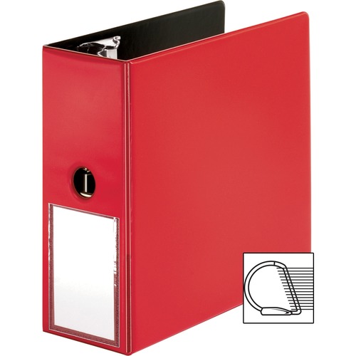 Binder, D-Ring, Label Holder, 5", Red