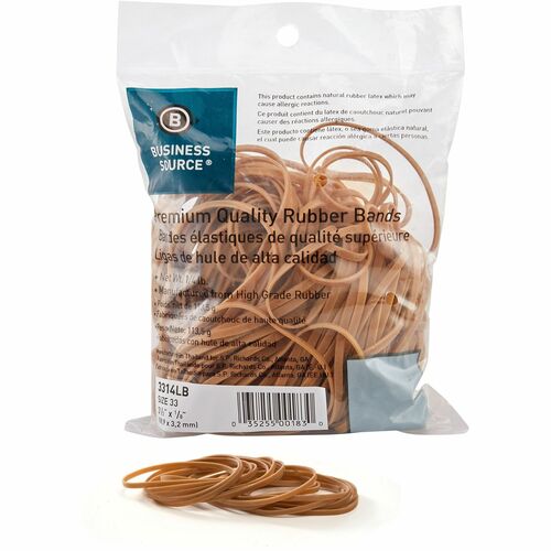 Rubber Bands, 1/4 lb, Size 33, 3-1/2" x 1/8", NL 212/PK