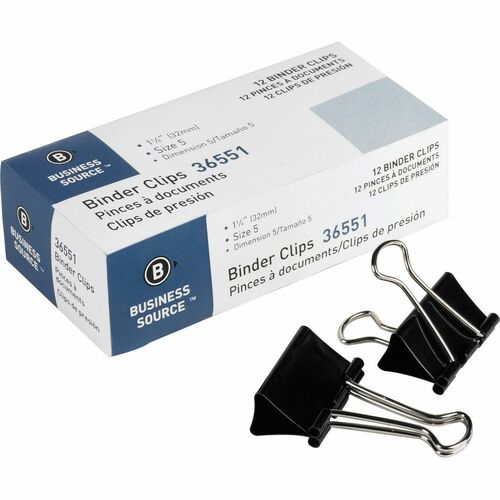 Clip, Binder, Medium, Black 12/DZ