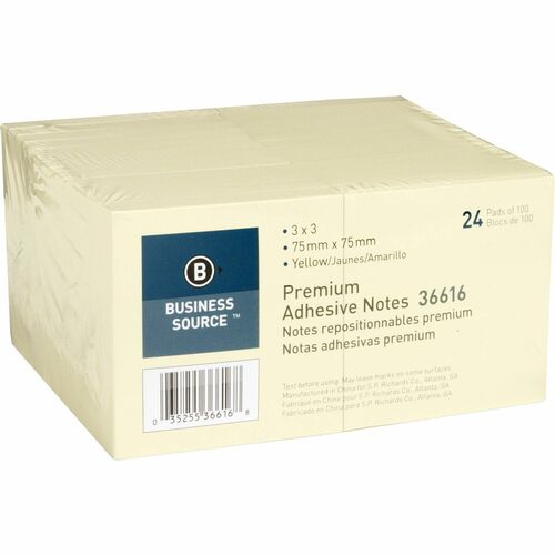 Notes, Adhesive, 3x3, Yellow 24/PK