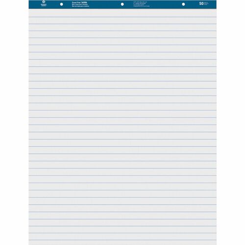Easel Pad, Ruled, 50 Sheets, 27" x 34", White 2/CT