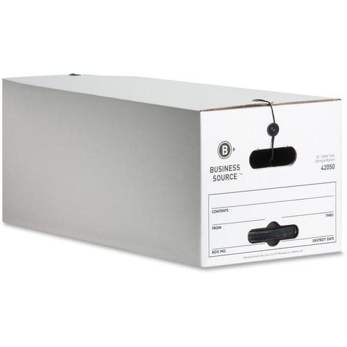 Storage Boxes, Letter, 350 Lbs., 12" x 24" x 10", White 12/CT