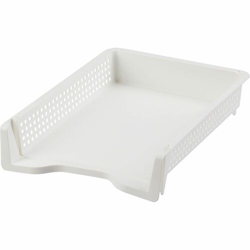 Letter Tray, Stackable, Front-Loading, White