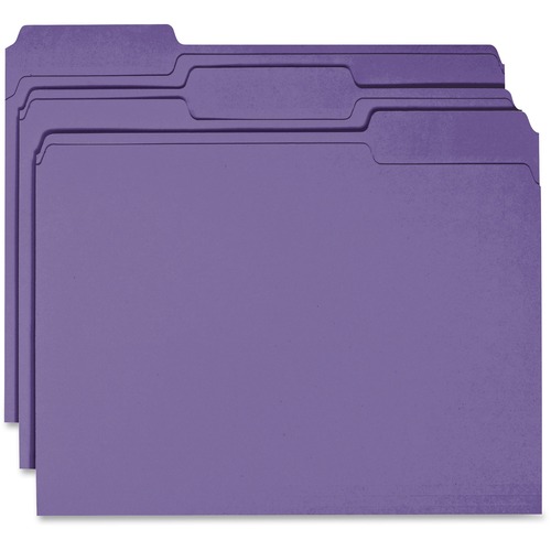 Color File Folder, 1/3 Cut, Purple 100/BX