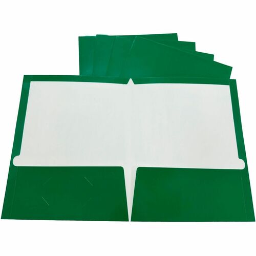 Folder, 2 Pocket, Laminated, Green 25/BX