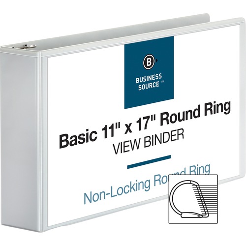 Binder, View, 11x17, Round, 3", White