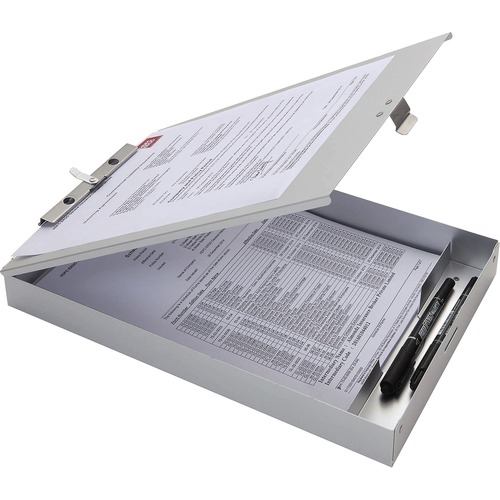 Clipboard, Storage, 9-1/5" x 1-1/2" x 14", Silver