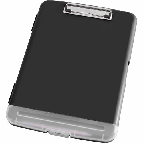 Clipboard, Storage Compartments, Plastic, Black