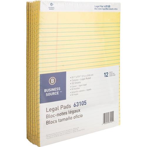 Pad, Legal, 8.5x11.75, 50 Sheets, Ca 12/DZ