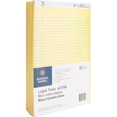 Pad, Legal, 8.5x14, 50 Sheets, Ca 12/DZ