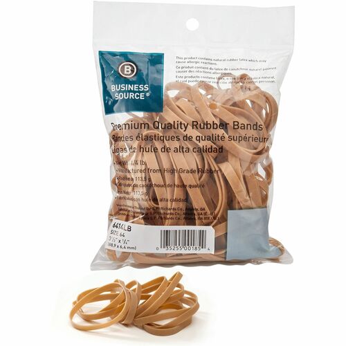 Rubber Bands, 1/4 lb, Size 64, 3-1/2" x 1/4", NL 106/PK