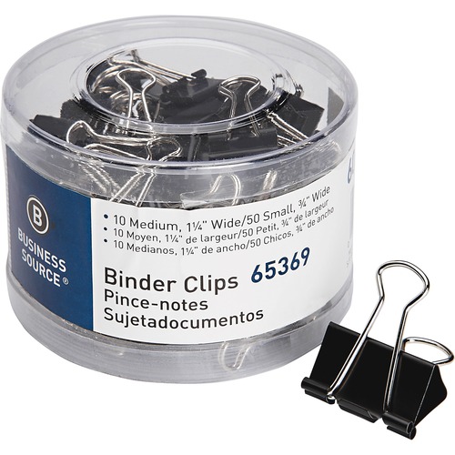 Clip, Binder, Small/Medium, Black 60/PK