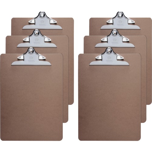 Clipboards, Hardboard, Metal Clip, 9" x 12-1/2", Brown 6/BD