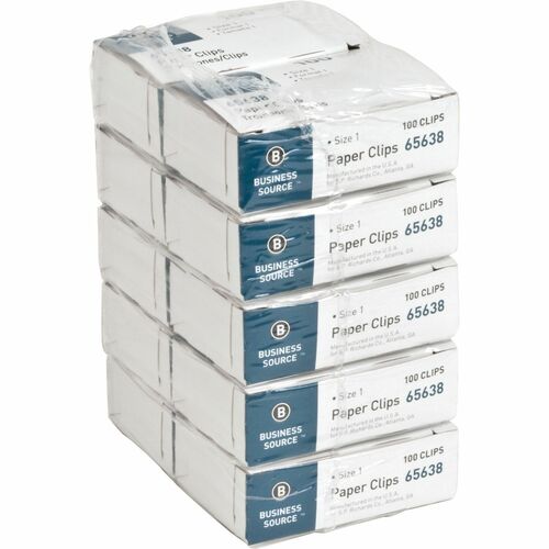 Paper Clips, Size 1, Regular, .033 Wire Gauge, Sr, 100/BX Per Pack 10/PK
