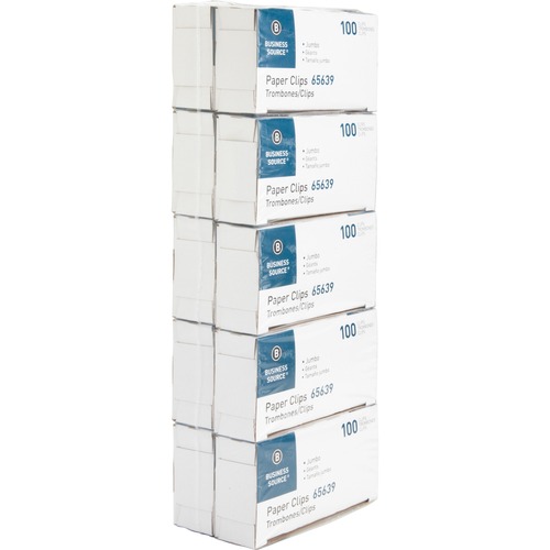 Paper Clips, Jumbo, .041 Wire Gauge, Sr, 100/BX Per Pack 10/PK