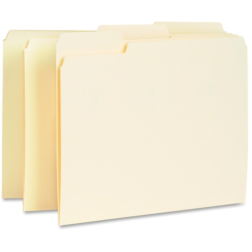 Interior File Folders, 1/3 Cut Assorted, Letter, Manila 100/BX