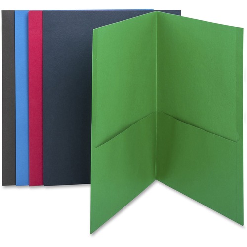 2-Pocket Folders, 100 Sheet Capacity, Letter, 12" x 9", AST 25/BX