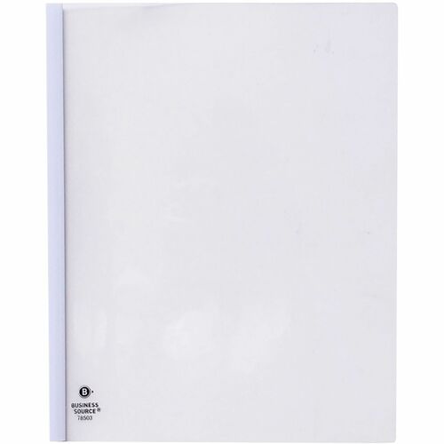 Report Cover, Poly, 1/8" Capacity, CL Cover/White Binding 50/BX