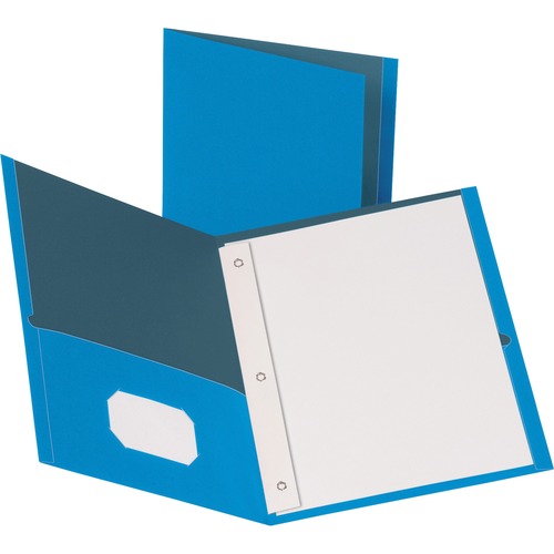 2-Pocket Folders, 100 Sheet Capacity, Letter, 9-1/2"x11", Light Blue 25/BX