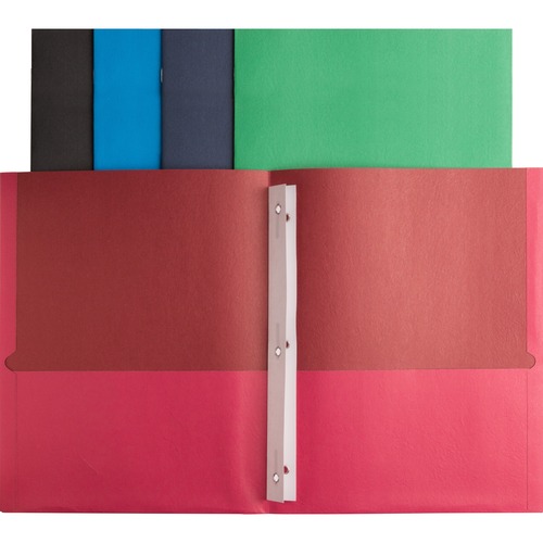 2-Pocket Folders, 100 Sheet Capacity, Letter, 9-1/2" x 11", Ast 25/BX