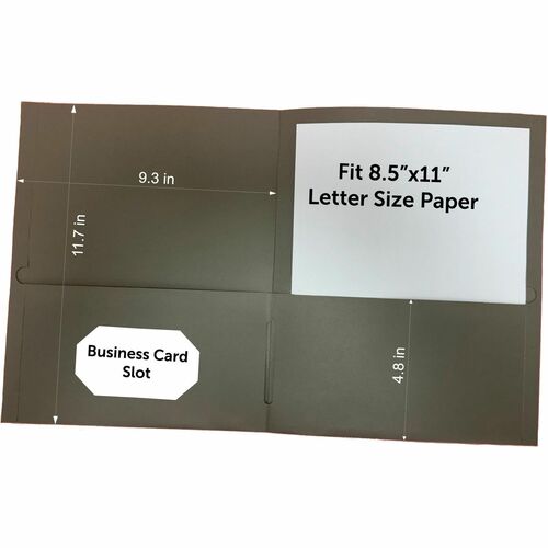 Portfolio, Document Booklet, 8.5x11.5, Gray 25/BX