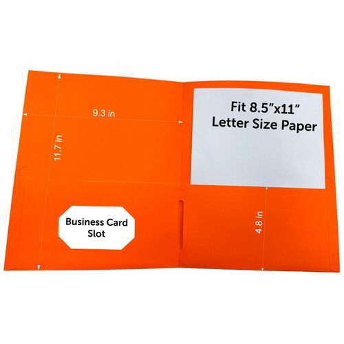 Portfolio, Dbpkt, 8.5x11.5, Orange 25/BX