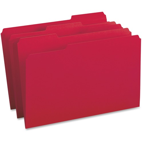 Folder, File, 1/3 Cut, Legal, Red 100/BX