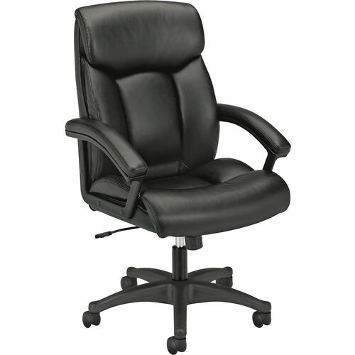 Chair, Executive, High Back, Leather, Black
