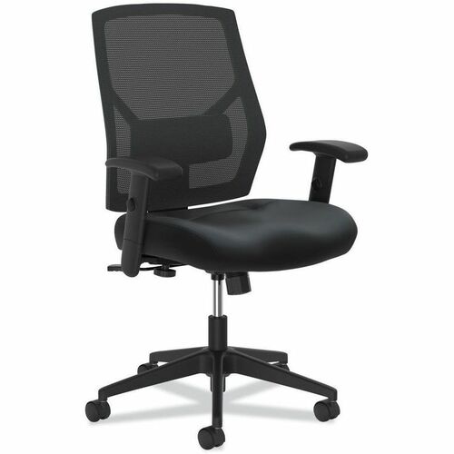 Chair, Black, Leather, Mesh