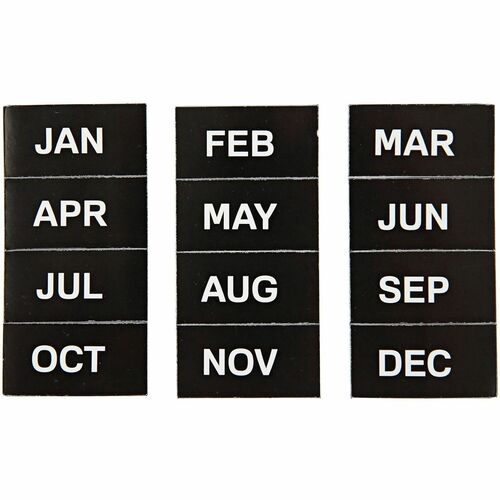 Magnets, 12 Months, Black 12/PK