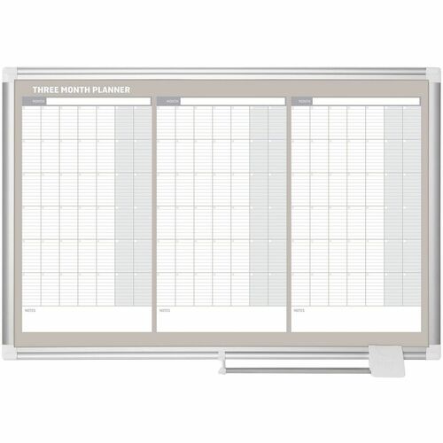 Calendar Board, 3-Month, Magnetic, Steel, 24" x 36", WE