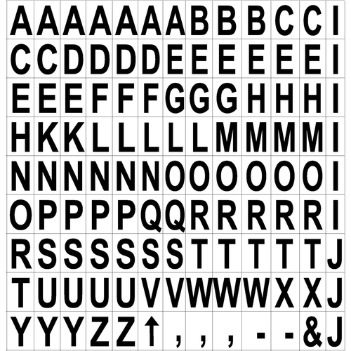 Magnet, Accessory, Letters, Black 120/PK