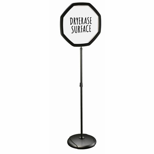Sign, Octagon, Floor, Double Side, Black