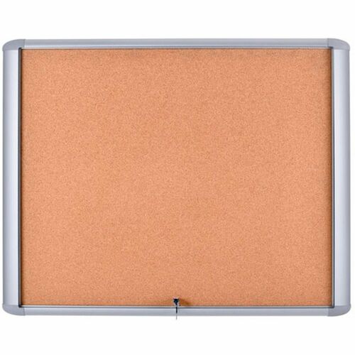 Corkboard, Enclosed, Water-Resistant, 26-1/2" x 30", LBN