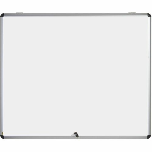 Board, Magnetic/Dry-Erase, Enclosed, 1-Door, 47" x 38", White