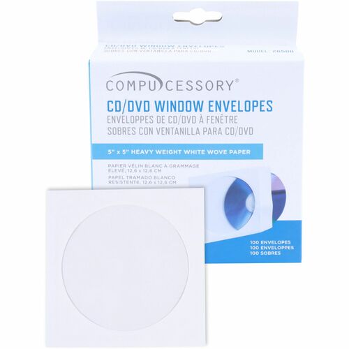 Envelope, CD, Window, White Envelope 100/BX
