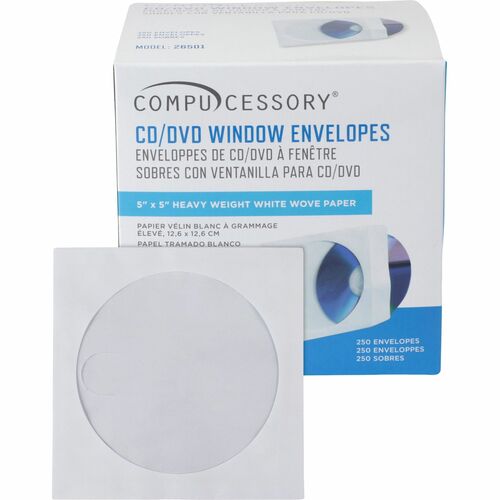 Envelope, CD, Window, White Envelope 250/BX