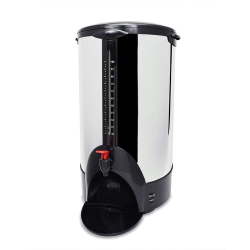 Urn/Coffeemaker, 100 Cup, 13-1/2" x 12-1/2" x 23", Stainless Steel