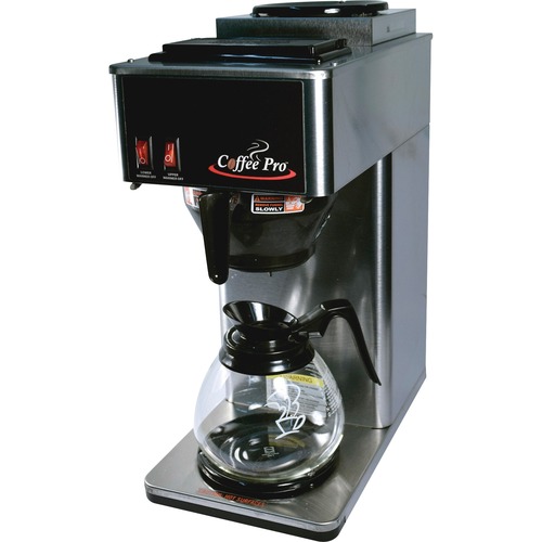 2-Burner Coffeemaker, 2 Decanters, 10" x 12" x 22", Stainless Steel