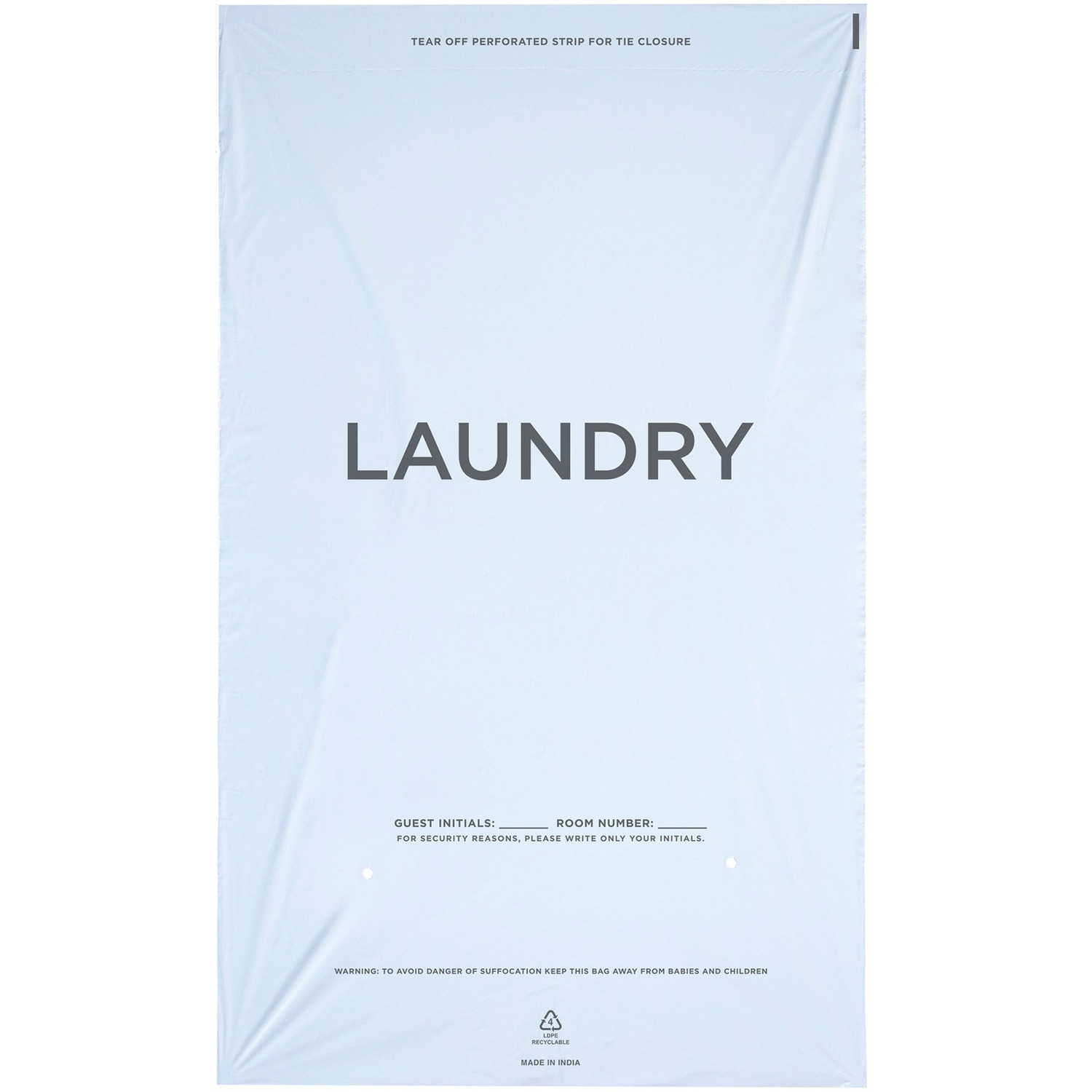 Laundry Bag, Tear Tape, 14" W x 24" H, White 1000/CT
