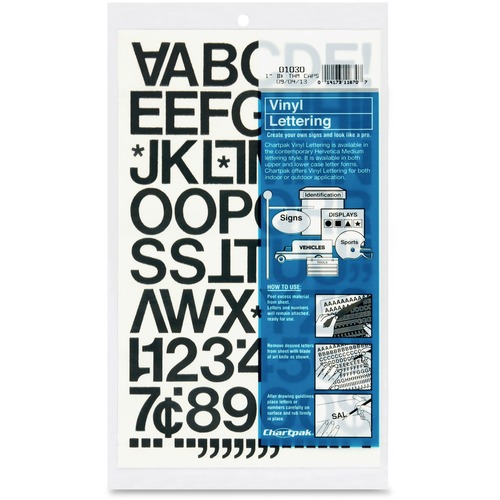 Letter, Numbers, Vinyl, 1" Black 88/PK