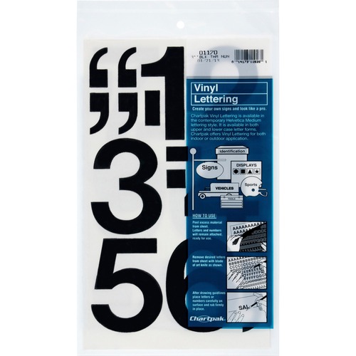 Numbers, Vinyl, 3", Black 16/PK