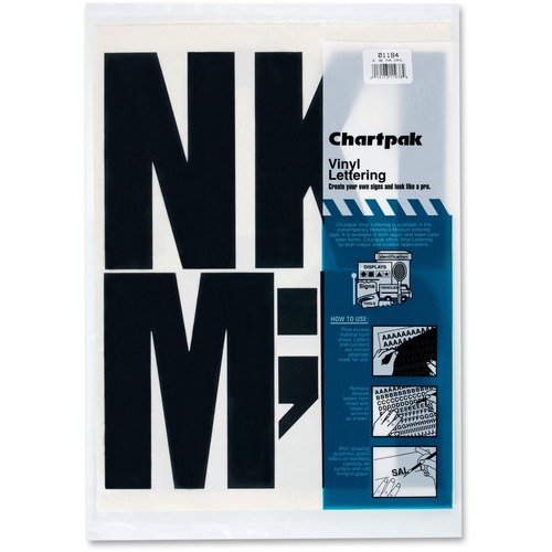 Letters, Vinyl, 6", Black 38/PK