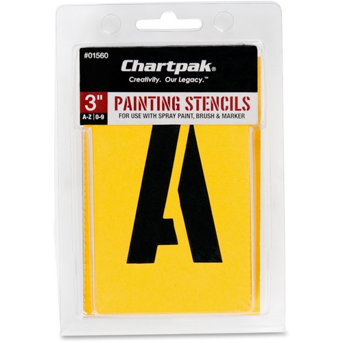 Letters/Numbers Stencils, Paint, 3" Yellow