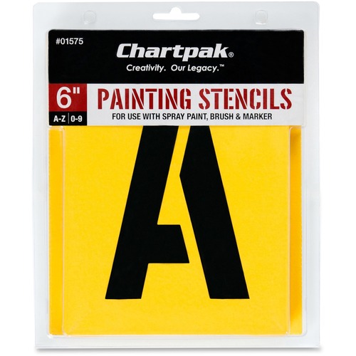 Letters/Numbers Stencils, Paint, 6"Yellow
