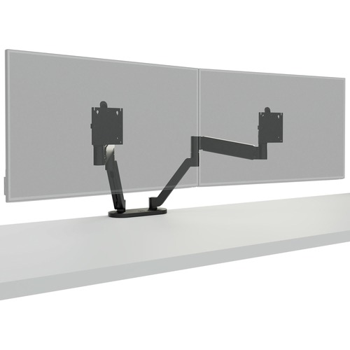 Monitor Arm, Dual, 12" Height Adjustment, Black